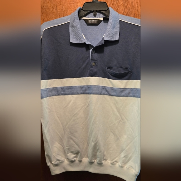 Knightsbridge men's blue & white polo shirt szL - Picture 2 of 10